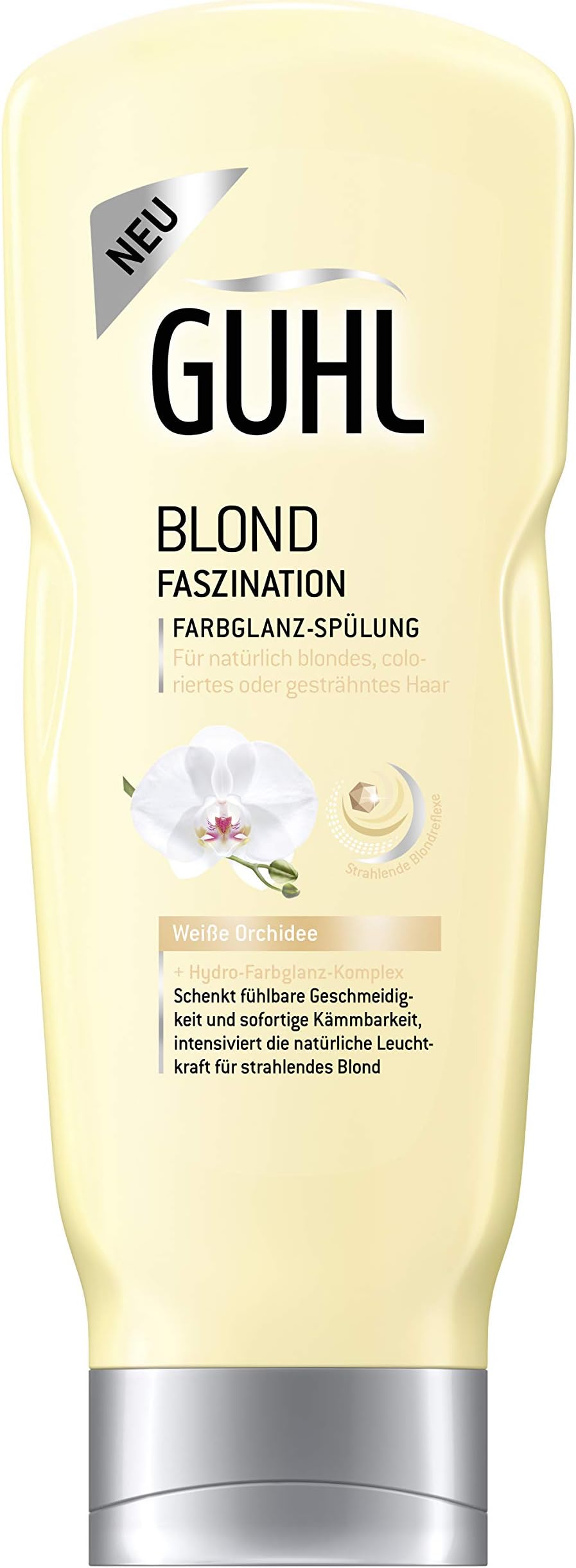 GuhlFascination Blond Balm Conditioner 2 Pack (2 x 200 ml) with White Orchid for Natural Blonde and Coloured Hair