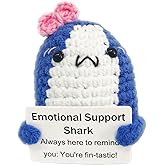 WUXTANGZ Crochet Shark with Bowknot, Funny Gift for Shark Lovers Friends Family Women Men