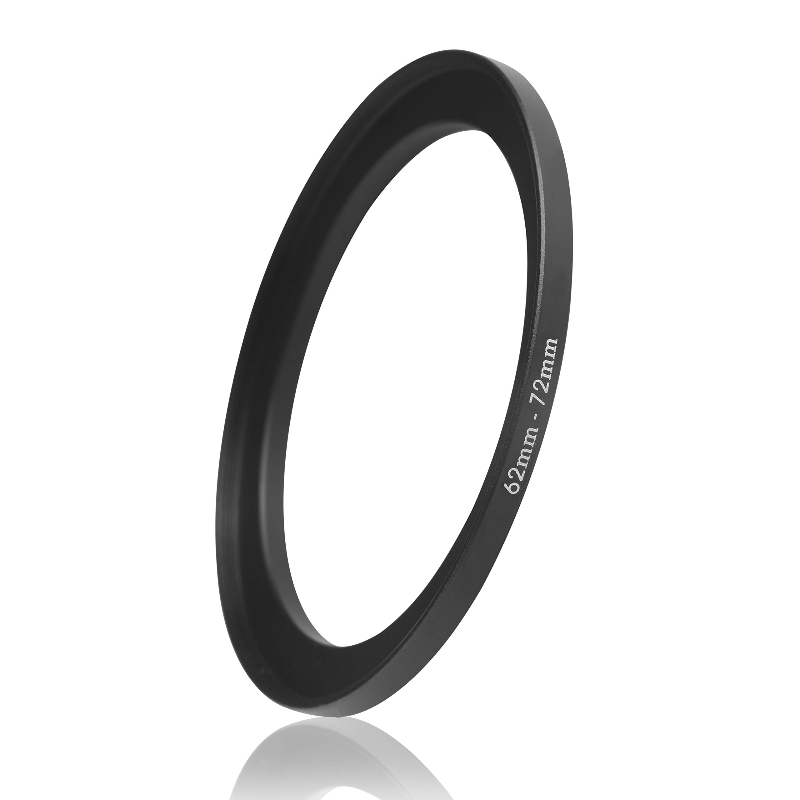 Ares Foto® Step-Up Lens Adapter Ring for Filters, Made of CNC Machined Metal with Matte Black Electroplated Finish (62mm – 72mm)