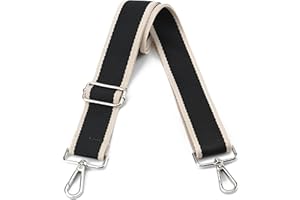 LVYOUME Purse Strap Silver Hardware Wide Bag Straps Replacement Crossbody Adjustable Shoulder Strap for Purses Canvas…