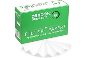 24 cm Fluted Filter Paper, Pre-Pleated (Folded), Qualitative Grade 2 - ZENPORE Slow Flow 240 mm (100 Discs)