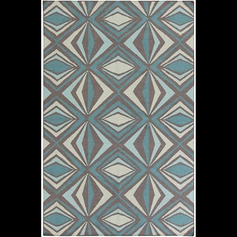 Amazon.com: 5 x 8 geométrico diamantes verde azulado, azul ...