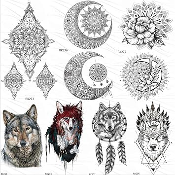 Lihaohao Sticker Tatouage Temporaireblack Lotus Tribal