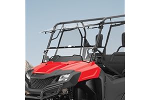 KEMIMOTO 2-IN-1 UTV Flip Up Windshield Compatible with Pioneer 700/700-4 2014- 2025, Heavy Duty Clear PC Front Windshield, Provide Open, Vented, or Fully Closed, Ventilated Windscreen Accessories
