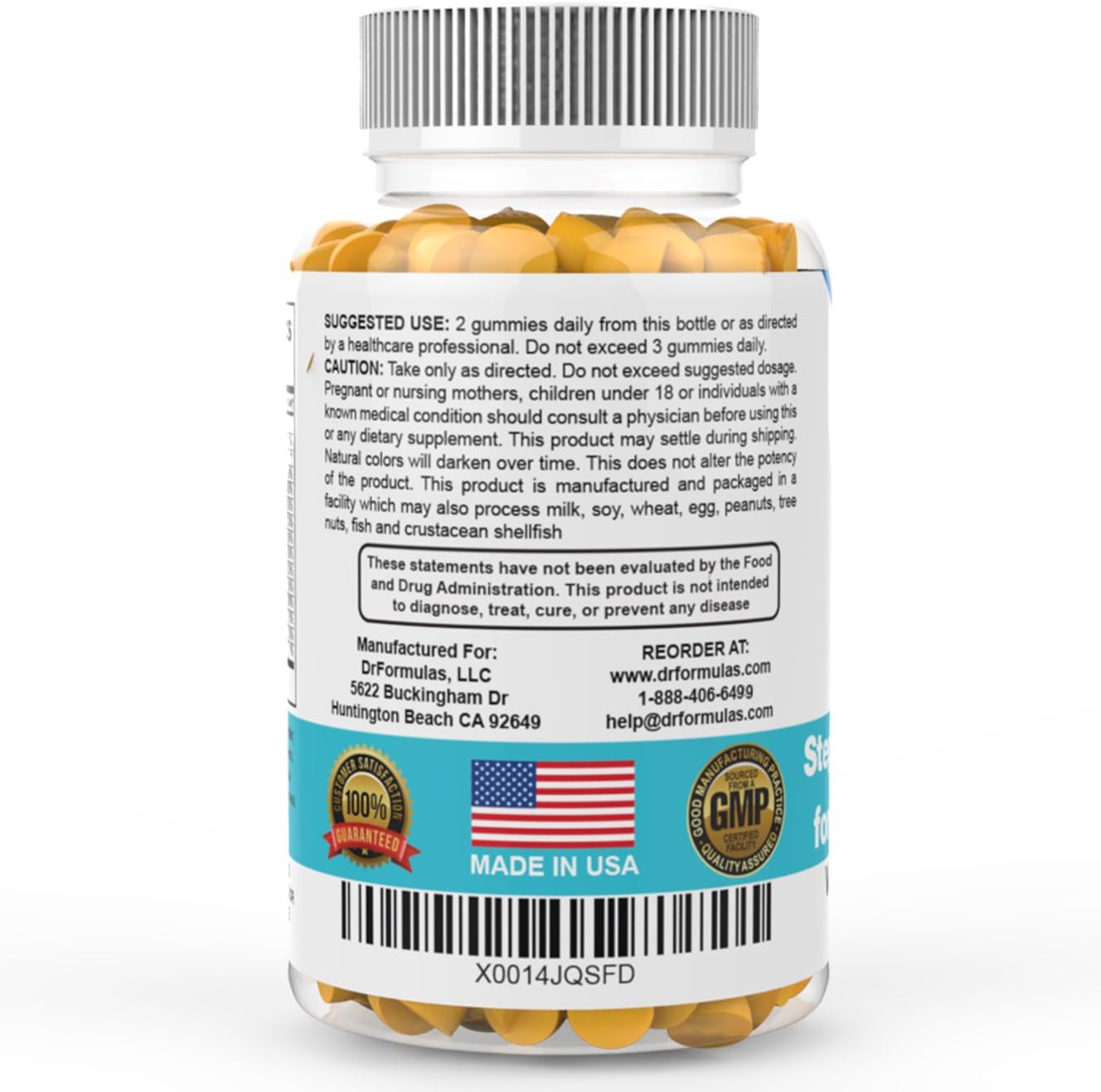 DrFormulas Hair Skin Nails Gummies Vitamins with Biotin by HairOmega | 5000 mcg Biotin Supplement for Hair Growth - Vegetarian Gummy (not Bears) for Men and Women, Made with Sugar not Corn Syrup: Health & Personal Care