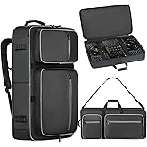 Aljikz DJ Controller Case Compatible with DDJ FLX4/400/REV1, Numark Mixtrack Platinum FX/Pro FX/Pro3, Hercules Inpulse 500, DJ Backpack Padded Gig-bag with Multi-pocket Adjustable Shoulder Strap