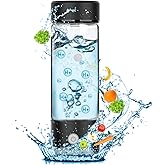 Fakllod Hydrogen Water Bottle Generator, Portable Rechargeable aquahealth Hydrogen Water, Hydrogen Water Ionizer Machine, with SPE/PEM Technology, for Home Office Travel Fitness Drinking (Black)