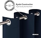 Deconovo Soft Solid Thermal Blackout Curtains Navy Blue 2 Panels 55x69 Eyelet view 5