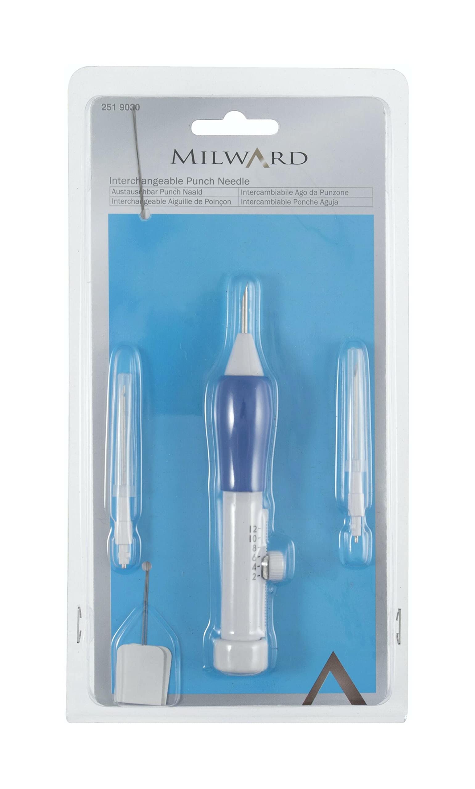 Milward 2519030 Interchangeable Punch Needle: 12 Loop Size: 1.3mm, 1.6mm and 2.2mm, Assorted, Asst
