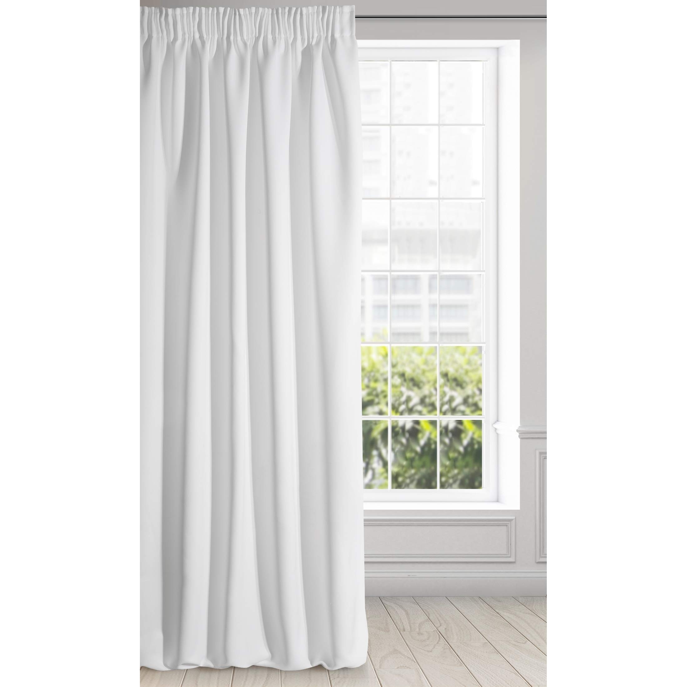 Eurofirany Logan, matte blackout curtain, satin, with pleated band, 1 piece, elegant, smooth, simple, for living room and bedroom, white 135 x 270 cm