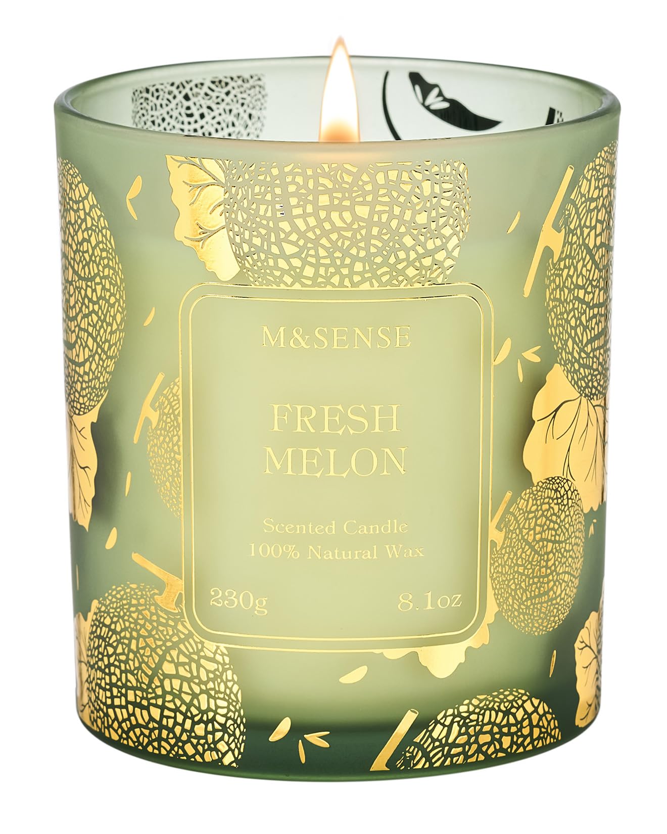 View 1 of *********DOES NOT CONTAIN A CANDLE — EMPTY GLASS JAR ONLY******** M&SENSE Naturally Scented Vegan Soy Candles, Fresh Melon Scented Candles, 8.1oz Long Burning 42-Hour Burn Time,Home Fragrance for Air Purifying, Relaxing, Gift Ideas for Moms & Dads