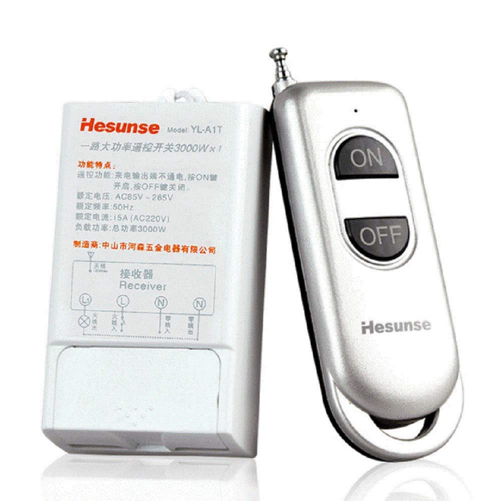 MASUNN 220V 30A 300M Long Distance One Way Remote Control Power Switch 3000W High Power Wireless Switch with Remote Control