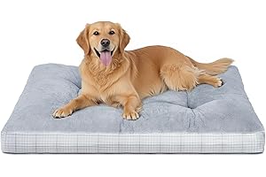 MIHIKK Washable XL Dog Bed for Extra Large Dogs with Anti-Slip Bottom, Premium Foam Pet Pad for Crate for Large Medium Small Sized Puppies, 41" x 27" Gray