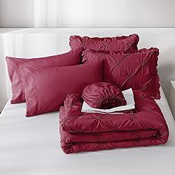 JOLLYVOGUE King Size Comforter Set 7 Pieces, Dark