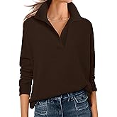 ANRABESS Womens Polo V Neck Long Sleeve Sweaters Lightweight Dressy Casual Business Basic Knit Pullover Top 2025 Fall Outfits