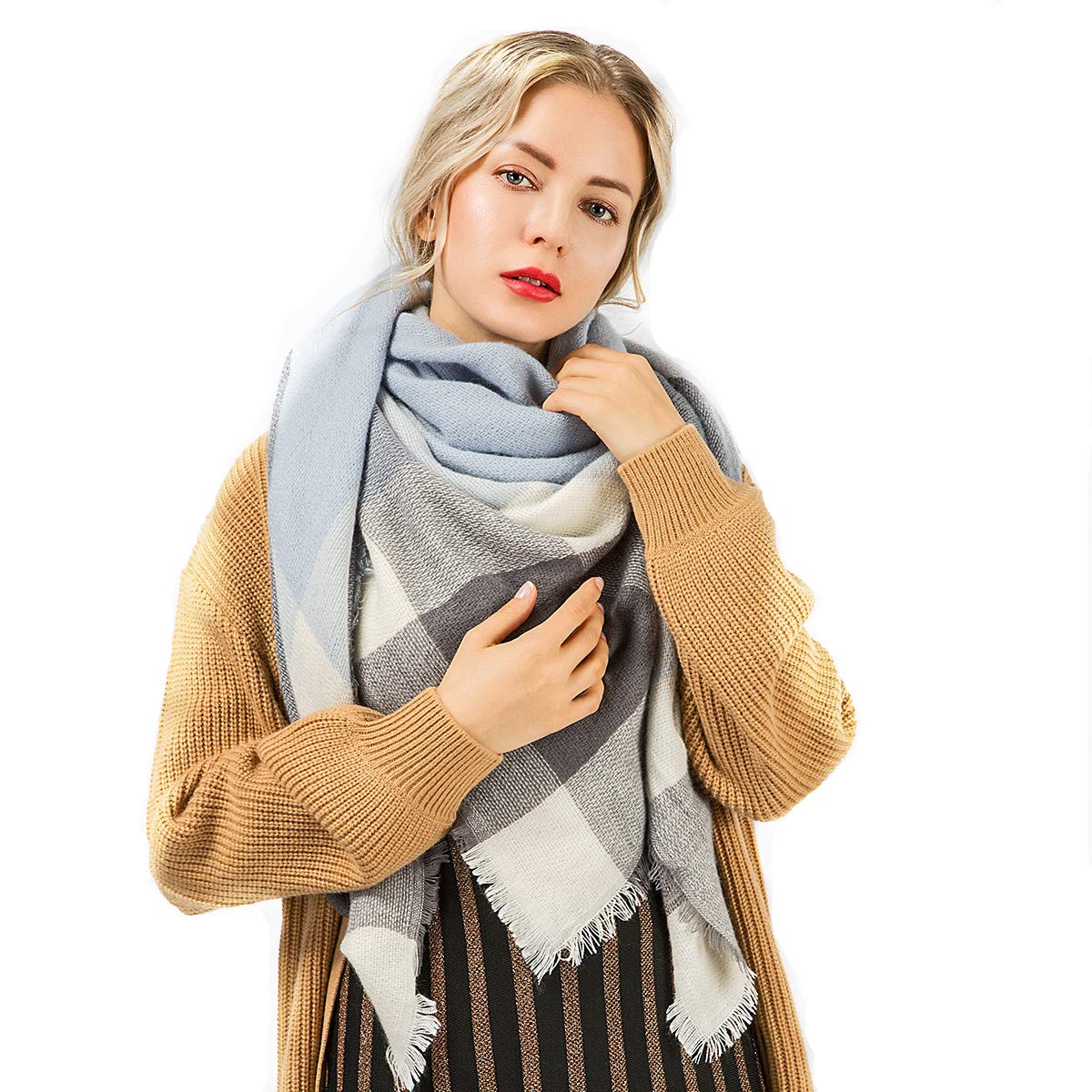 Charm Women Long Scarves Classic Lattice Pattern Scarf comfortable Warm Shawl Ladies Outdoor Accessories