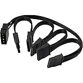 GELRHONR IDE to SATA Power Splitter Cable,LP4 4Pin IDE to 5 x15 Pin SATA Power Conversion Line Extension Y-Cable for Hard Dis