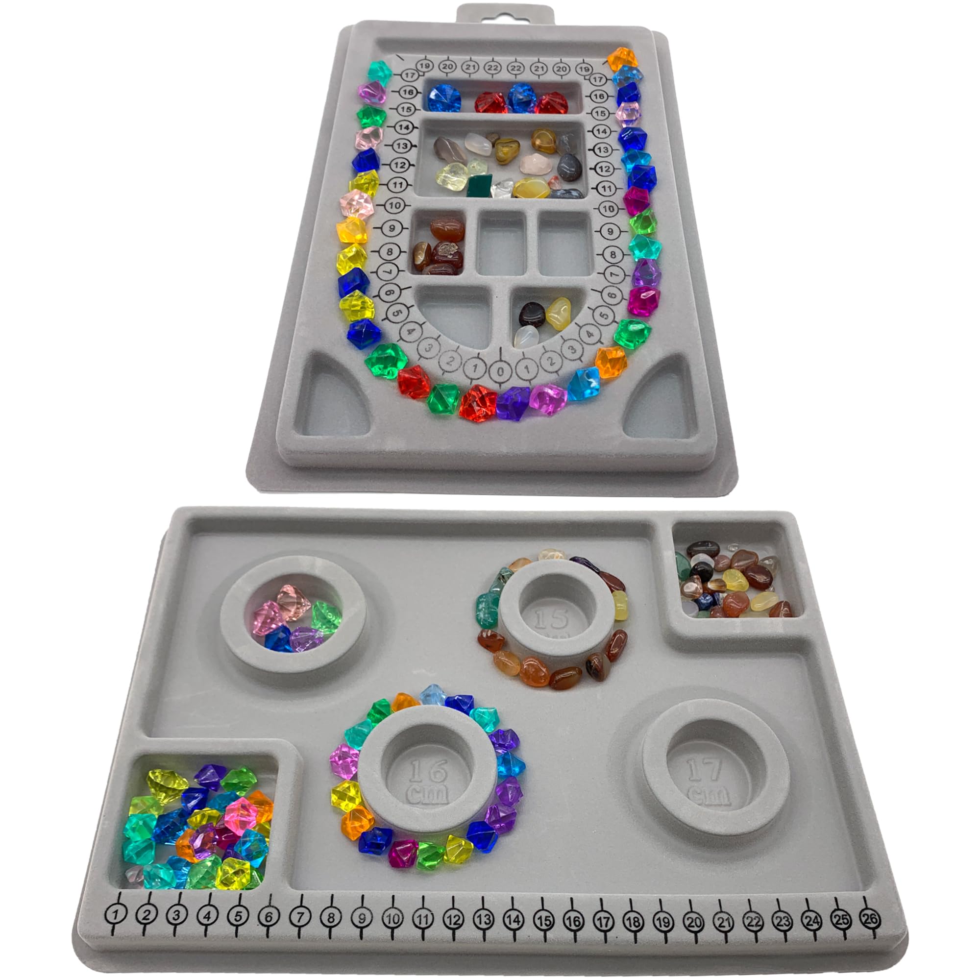 DHER Bead Board Bead Board Plate Beads Flocked Beads Board Circle Bracelet Design Plate Necklace Bracelet Beads Comfortable Simple DIY Tool Measuring Tool Size Scale Design Board (C 2 Pieces)