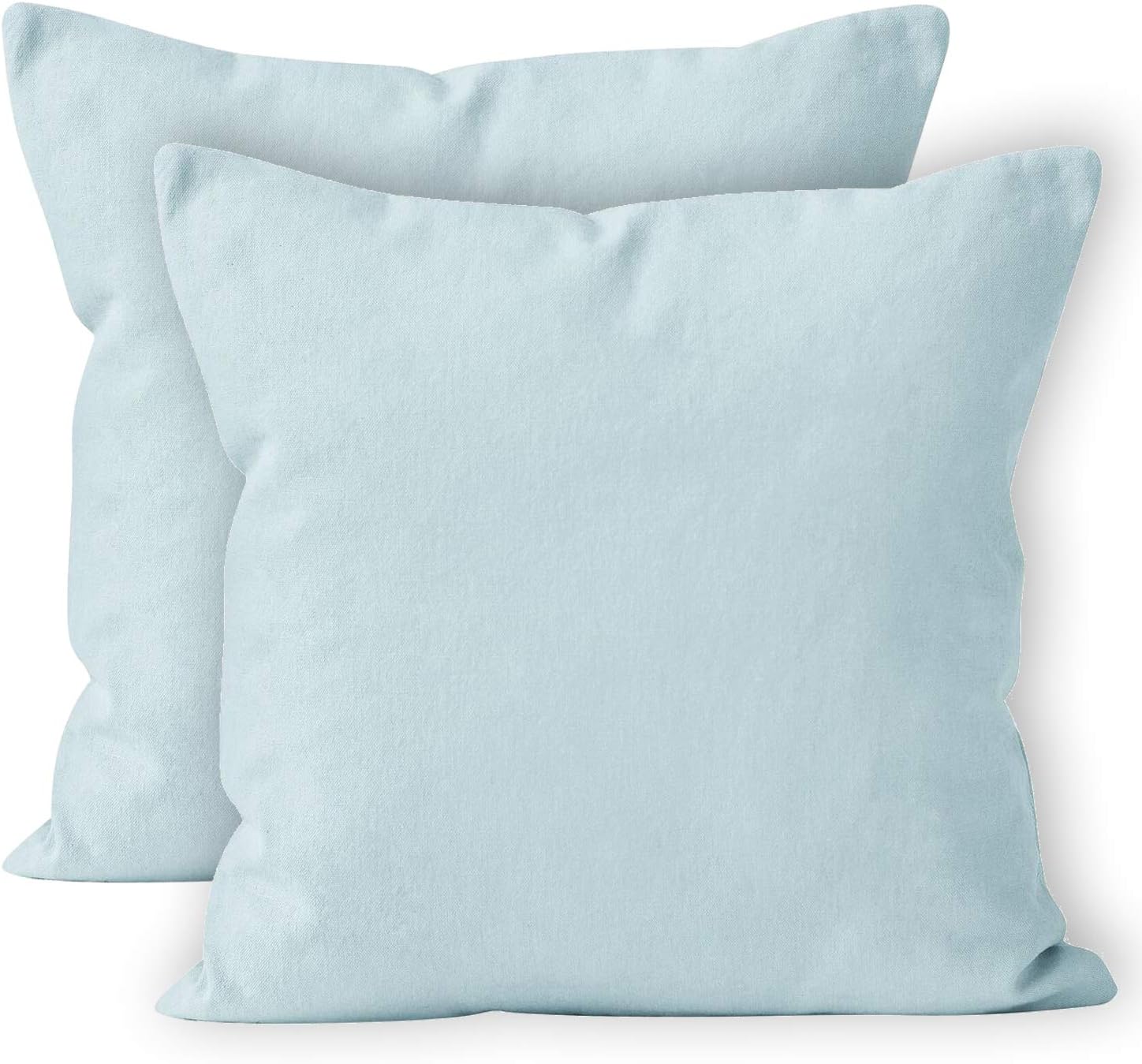 Encasa Homes Cushion Covers 2pc set (50 x 50 cm) - Dieprood - Solid Dyed Cotton Canvas, Decoratieve Grote Vierkante Wasbare Kussenhoesjes voor Woonkamer, Sofa, Slaapkamer, Huis & Hotel