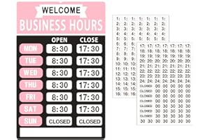 LOYINLO Business Hours Sign,Opening Hour Sign Kit,Changeable Store Hours Sign,Hours of Operation Signs for Business,Open Sign with Hours,Ideal Signs for Any Business,Store or Office（8”x 12”-PVC ）