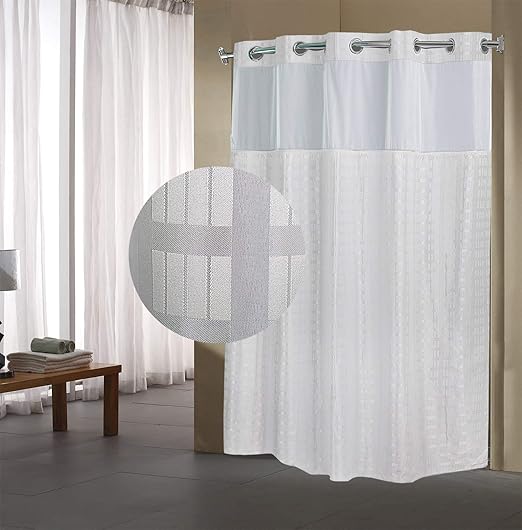 Amazon Com Fabritones Hookless Shower Curtain With Snap In Liner