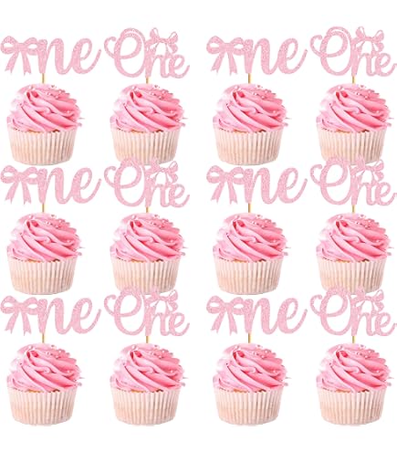 24er-Set Cupcake-Topper Mit Schmetterlingen – Glitzernd & Fertig Montiert Für 1. Geburtstag & Partys
