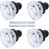 AKRILANE Mortise Glass Door Knobs Antique Crystal Vintage Style Knob Set with Spindle Antique Doorknobs for Interior Doors - Oil Rubbed Bronze