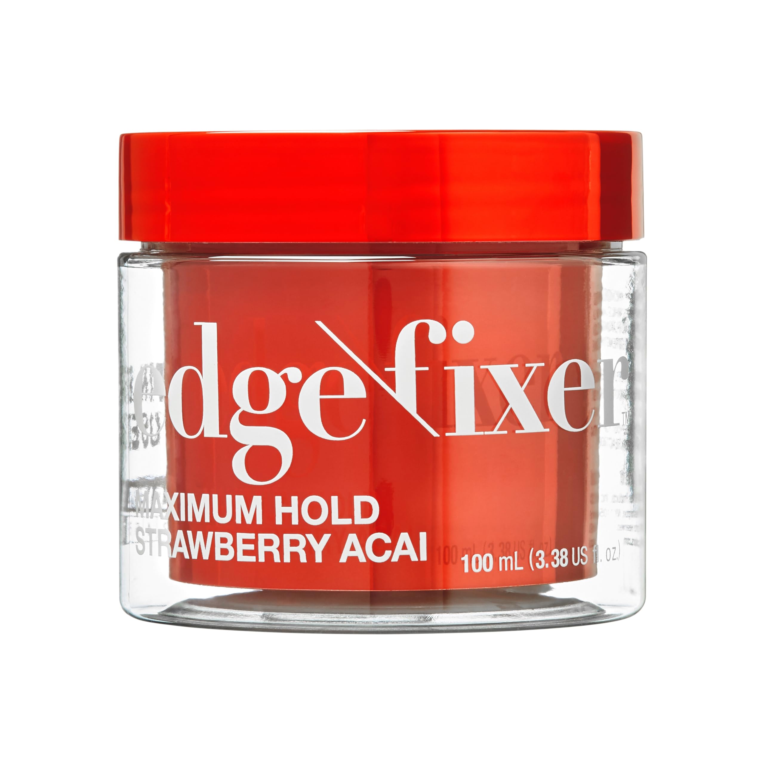 KISS COLORS & CARE Maximum Hold Edge Fixer, Non-Greasy Gel Formula Infused With Biotin B7, 24 Hour Hold, ‘Strawberry Acai’ Scented, 3.38 Fl. Oz. (100 ml)