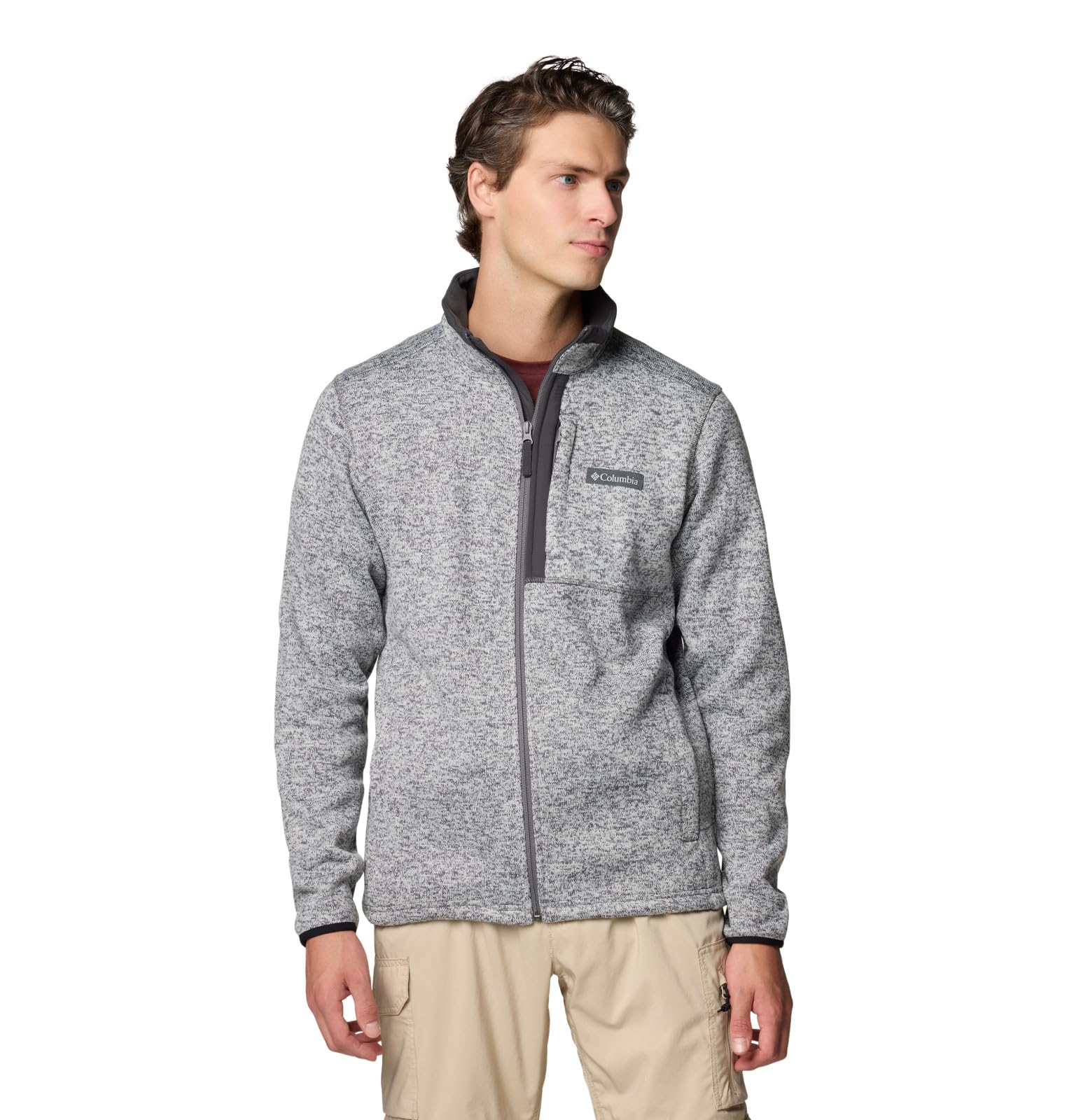 Columbia Men’s Sweater Weather Full Zip, City Grey Heather, Small