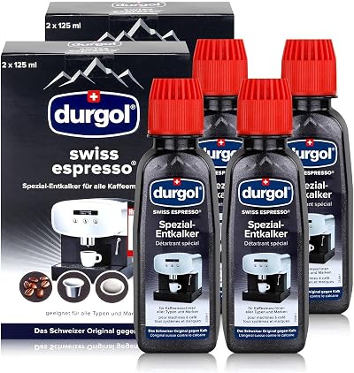 Durgol Swiss Espresso Descaler 4 x 125 ml All Brands