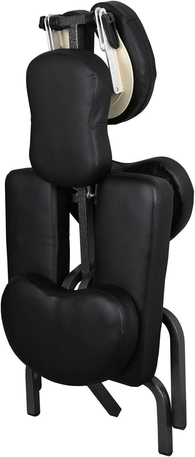 Portable Light Weight Massage Chair Leather Pad Travel Massage Tattoo Spa Chair w/Carrying Bag (#1) (Black): Kitchen & Dining