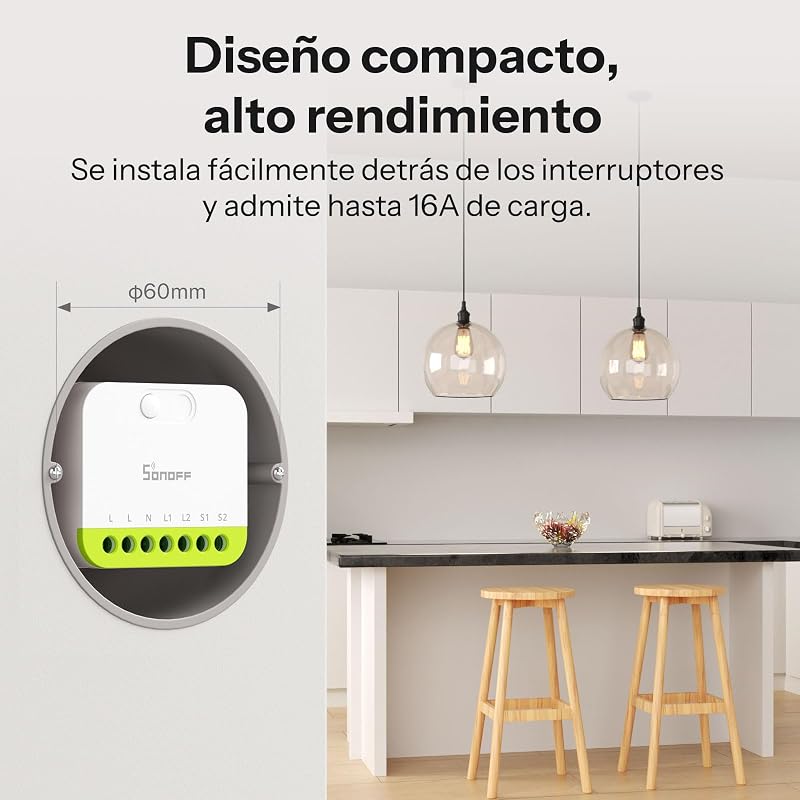 Mini Duo - interruptor inteligente Zigbee de 2 canais, Zigbee 3.0, carga total de 16 A, controlo remoto via hub Zigbee, requer fio neutro, compatível com Alexa/Google (2