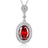 Lolitta Valentine’s Day Jewelry Gifts For Women,Ruby Red Oval Pendant Necklace.Dainty Jewelry Rose Gift Set On Birthdays,Anniversaries Mothers Day Gifts For Mom,Wife,Her. 18+2 Inch Adjustable Chain