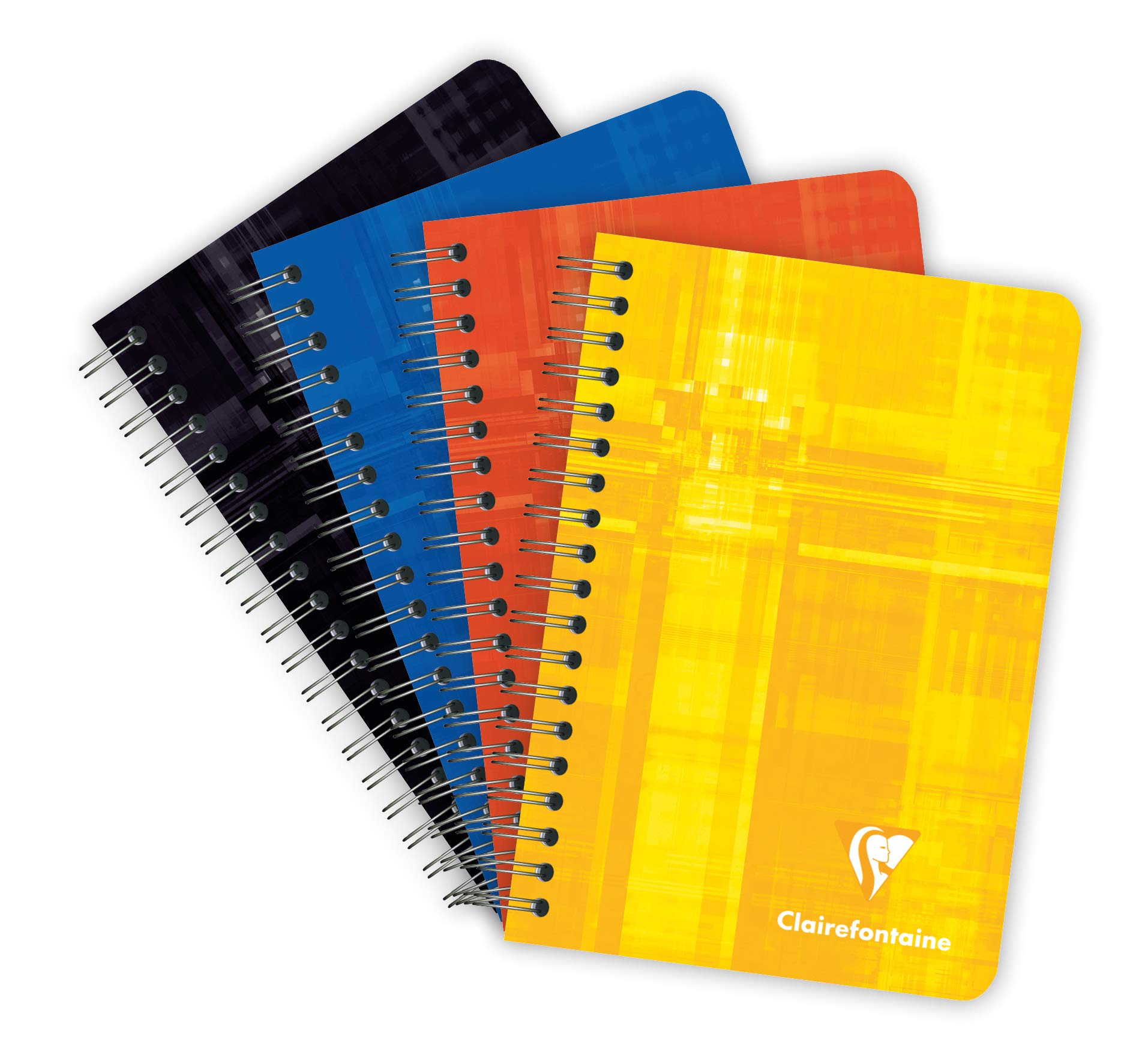 Clairefontaine 8502C - One Spiral Notebook - Dimensions: 9cm x 14 cm - 180 Small Square Pages - 90 g White Paper - Random Colour - Laminated Card Cover