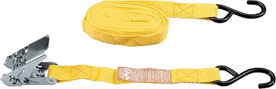 Connex B34409 Sangle d'arrimage, en Deux Parties, 5 m x 25 mm, Charge maximale : 245 kg, avec cliquet Standard et Crochets en S, en polypropylène, Sangle de Serrage, sécurité de Chargement, Sangle à