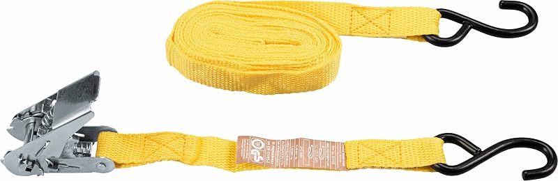 Connex B34409 Sangle d'arrimage, en Deux Parties, 5 m x 25 mm, Charge maximale : 245 kg, avec cliquet Standard et Crochets en S, en polypropylène, Sangle de Serrage, sécurité de Chargement, Sangle à