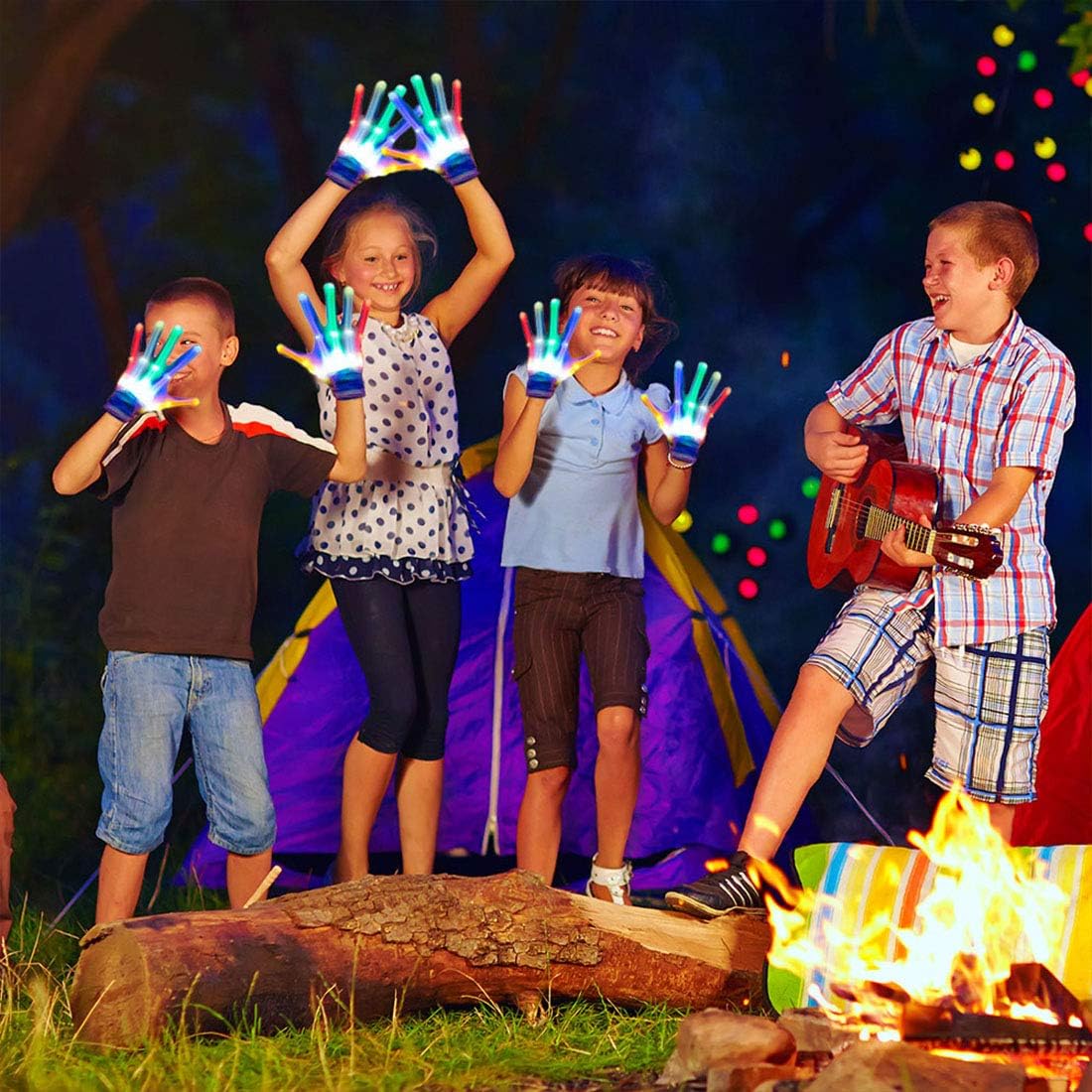 Gifts for Teen Girls, TOPTOY Flashing LED Gloves Gift Ideas for Teen Boys Girls Autism Cool Toys for 3-12 Years Old Boys Girls Best Birthday Gifts Toys Presents for 3-12 Boys Girls Light Gloves TTG001: Clothing