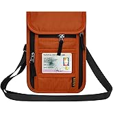 HOTEMIA Neck Wallet for Travel,Passport Holder Neck Pouch for Men Women with Adjustable Neck Strap and RFID Blocking