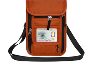 HOTEMIA Neck Wallet for Travel,Passport Holder Neck Pouch for Men Women with Adjustable Neck Strap and RFID Blocking