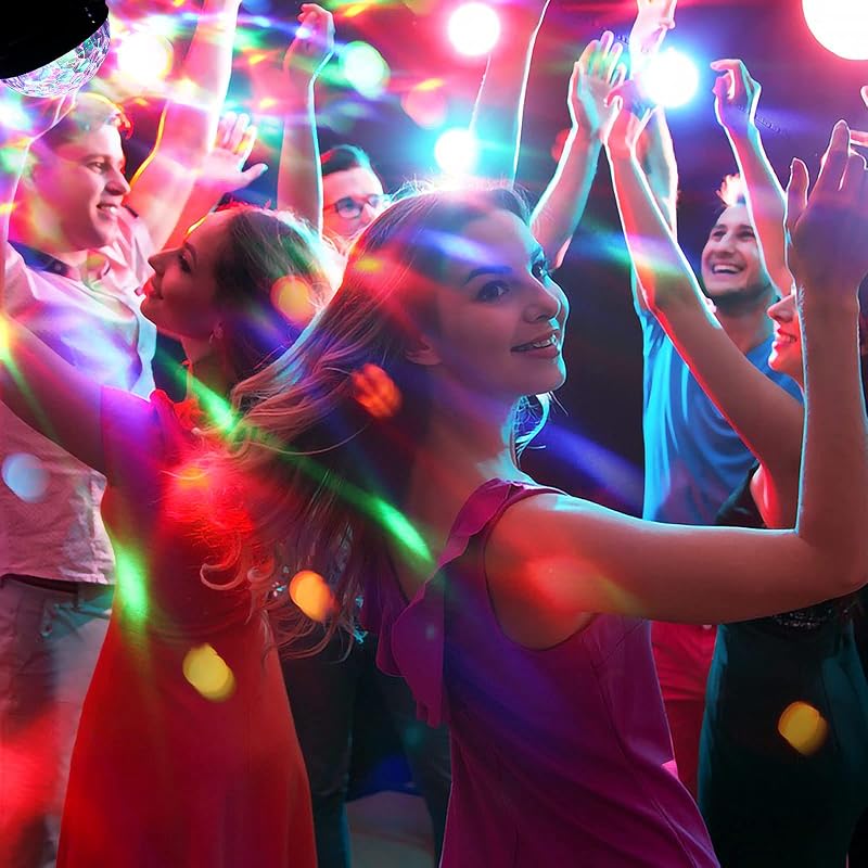 Discokugel, 360° Rotierende Musik Activated Discolicht LED Partylicht