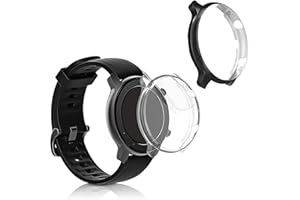 kwmobile Case Compatible with Huami Amazfit GTR 2 / 2e Case - 2X TPU Silicone Fitness Tracker Cover - Black/Transparent