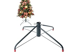 EZYDECOR Christmas Tree Stand for Artificial Trees 21.7" Tree Stand for Real Christmas Tree Metal Christmas Tree Base Replacement with Red Stand Foot Covers (55cm)