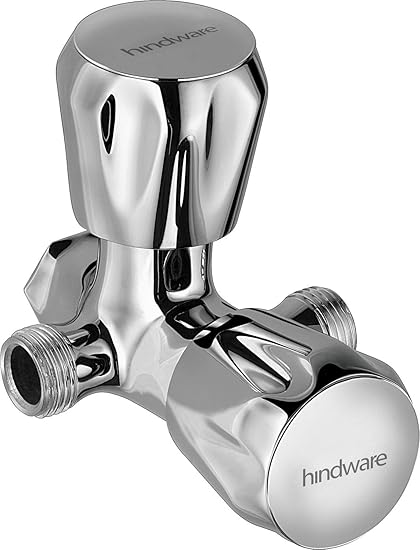 Hindware F200006CP Angular Stop Cock 2-Way Without Wall Flange (Classik) with Chrome Finish