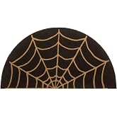 Spider Web Doormat - Half Circle Halloween Welcome Front-Door Mat 17x29 in