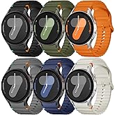 Odbeai Ocean Sport Band Compatible with Samsung Galaxy Watch 7 band 44mm 40mm,No Gap 6 PackSoft Silicone Waterproof Strap for Galaxy Watch 6 5 4 40mm 44mm Classic 47mm 43mm/Watch 5 pro for Men Women