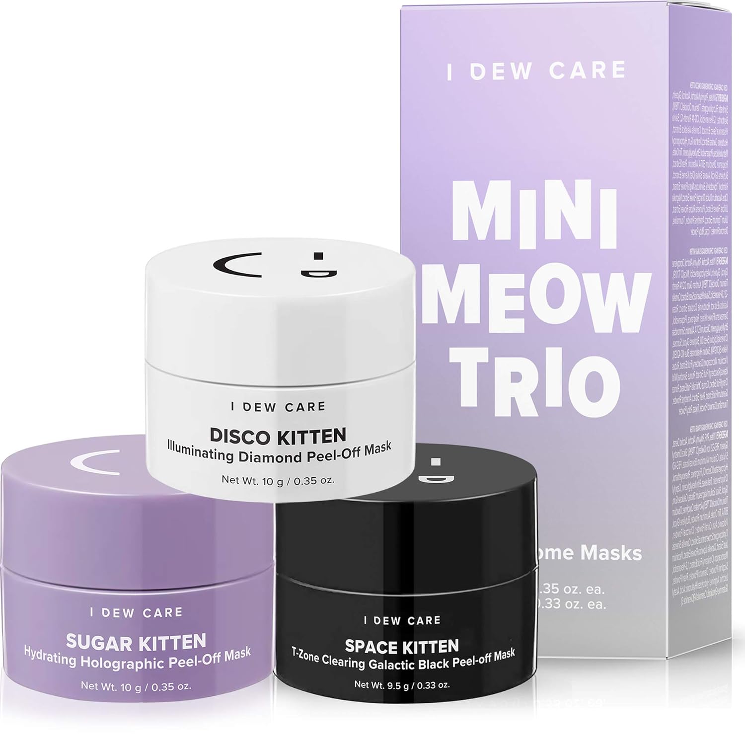 I DEW CARE Mini Meow Trio | Peel Off Face Mask Set: Hydrating Mask, Illuminating Mask, Exfoliating Mask | Korean Skincare, Facial Treatment, Cruelty-free, Gluten-free, Paraben-free : Beauty