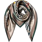 SHIROUYU 100% Pure Mulberry Silk Scarf 35" Large Square Lightweight Headscarf –Women’s Hair Wraps The shawl-With Gift Packed