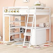 【状態良好】A BOOK OF BEDS Amazon.com: Acosure Full Size Loft Bed with Ladder and Desk