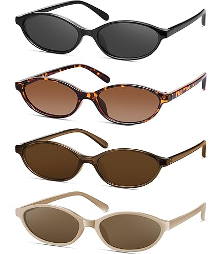 NULOOQ Retro Oval Cat Eye Sunglasses for Women Y2k Trendy  display picture 3