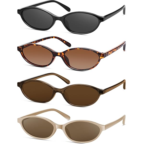 BAODAREN Retro Oval Cat Eye Sunglasses for Women Trendy Small